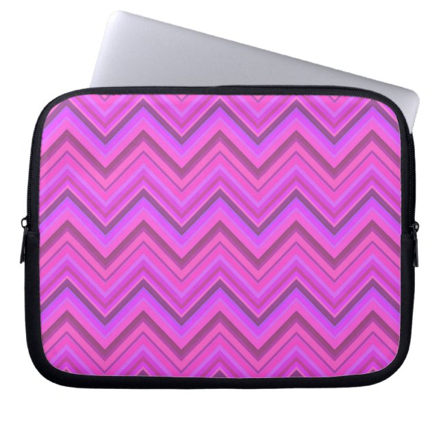 Rosa rand zigzag mönster laptop fodral (Framsidan)