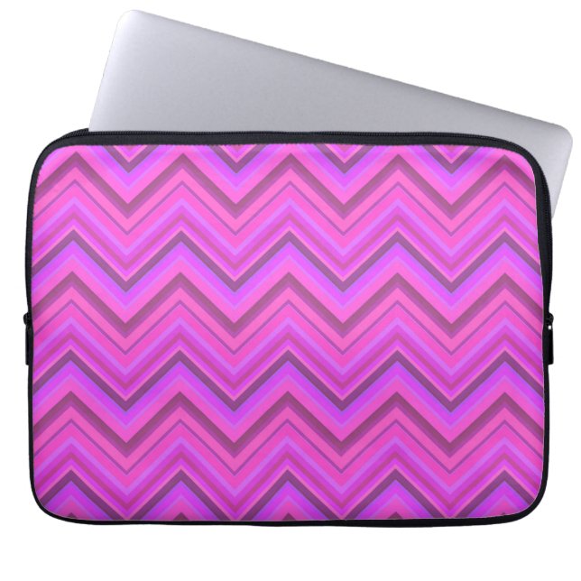 Rosa rand zigzag mönster laptop sleeve (Framsidan)