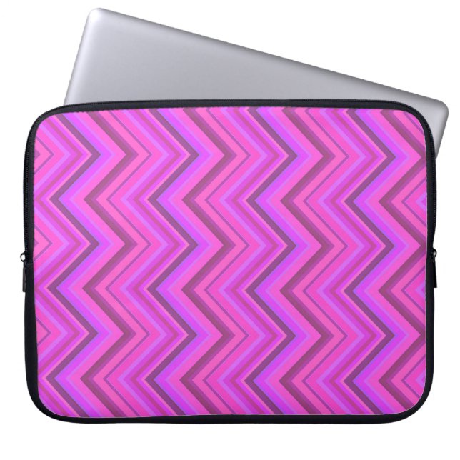 Rosa rand zigzag mönster laptop sleeve (Framsidan)