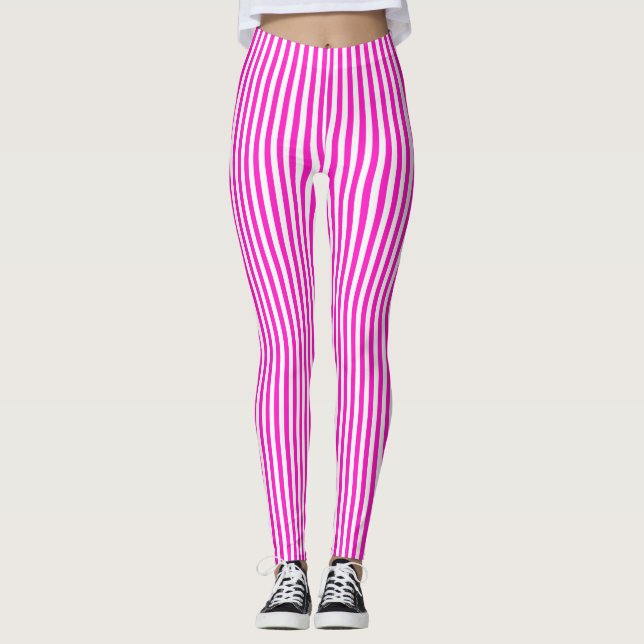 Rosa randar leggings (Framsida)