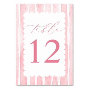 Rosa ränder Elegant baby shower Bordsnummer