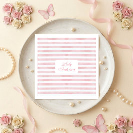 Rosa ränder Elegant baby shower Pappersservett