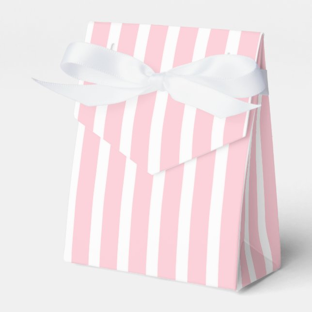 Rosa ränder Favor Box Presentaskar (Framsidan Sidan)