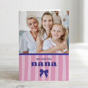 Rosa ränder Foto och slinga till Mormor på Mors Kort