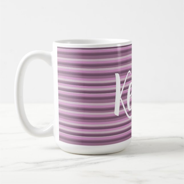 Rosa ränder kaffemugg (Vänster)