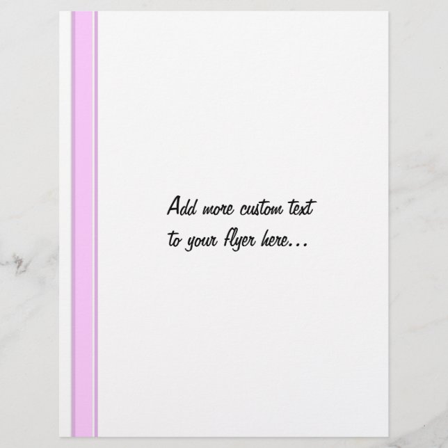 Rosa ränder på vit bakgrund reklamblad (Framsidan)