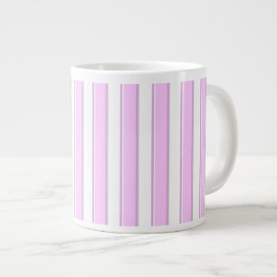 Rosa ränder på vit jumbo mugg