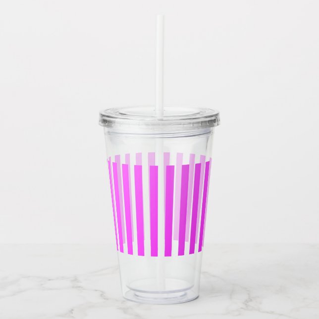 Rosa ränder take away mugg (Framsida)