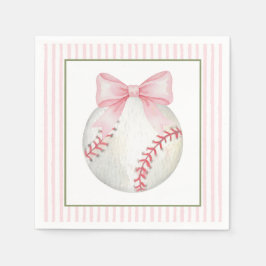 Rosa randig baseball pappersservett