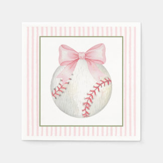 Rosa randig baseball pappersservett