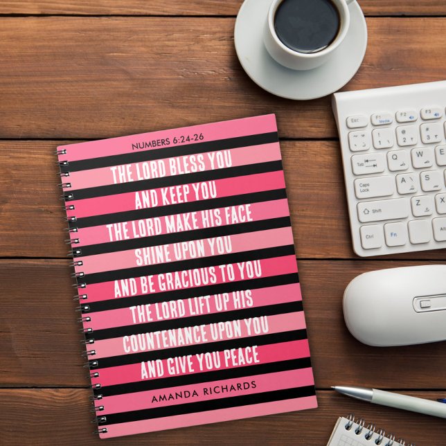 Rosa randig bönebok anteckningsbok (Skapare uppladdad)