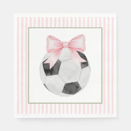 Rosa randig fotboll pappersservett