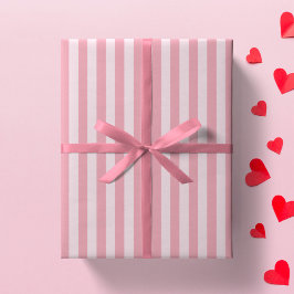 Rosa randig girlig randig preppy tjej minimalistis presentpapper
