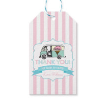 Rosa randig glassbil födelsedagspresent tagg