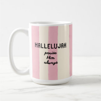 Rosa randig Hallelujah lovsång kristen bokstav Kaffemugg
