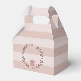 Rosa randig krans baby shower presentaskar