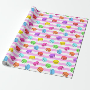 Rosa randig makaron presentpapper
