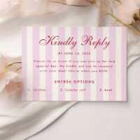Rosa Randig Preppy Bröllopsdusch Måltidsval RSVP