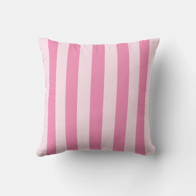 Rosa randig Preppy Coquette flickaktig Kudde (Baksida)