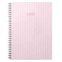 Rosa randig vintage-design 3 initialer monogram