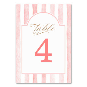 Rosa randiga elegant baby shower bordsnummer
