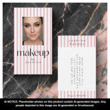 Rosa randiga elegant fotografering Makeup Artist