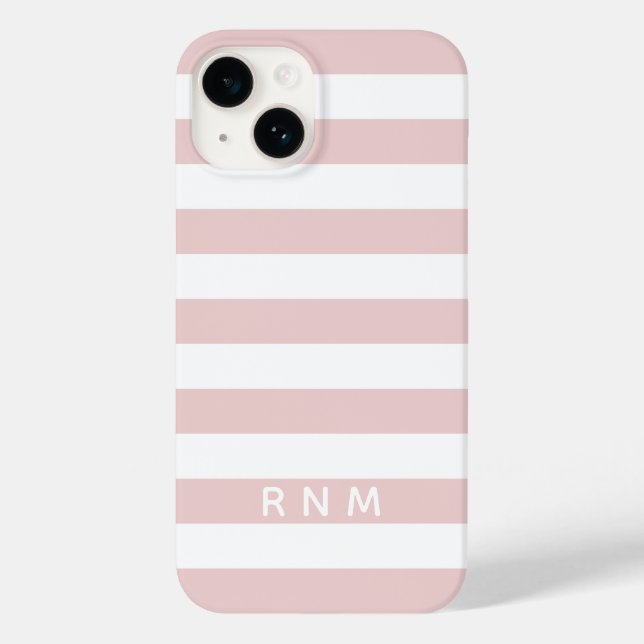 Rosa randiga med namn eller monogramuppsättning 14 (Baksida)