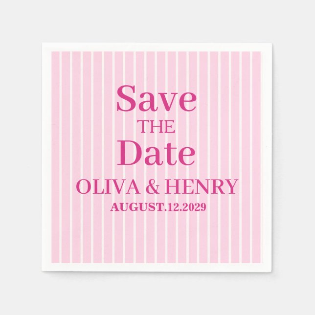 ROSA RANDIGA STILREN ENKEL SCRIPT SAVE THE DATE  PAPPERSSERVETT (Framsidan)