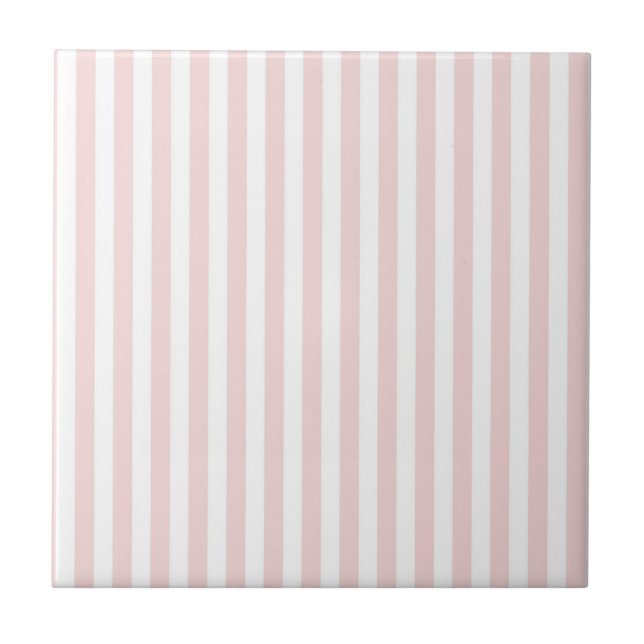 Rosa randigt mönster Minimal modern vår sommar Kakelplatta (Framsidan)