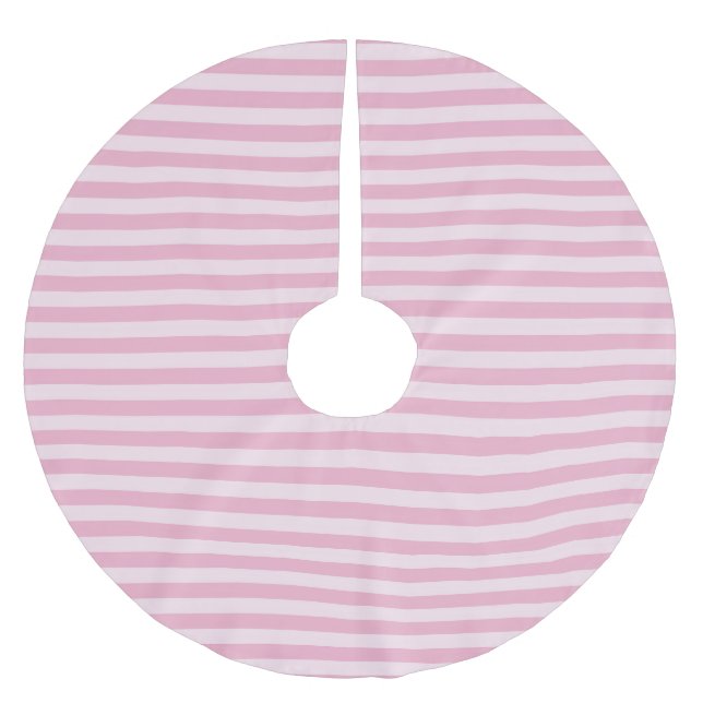 Rosa randigt sömlöst mönster julgransmatta borstad polyester (Framsidan)