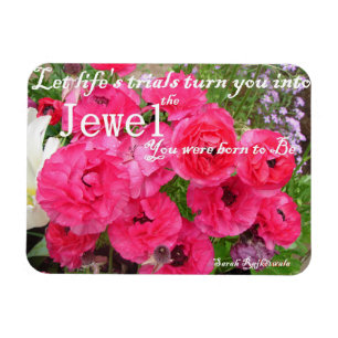 Rosa Rannunculus Blommigt Life Quote Birthday Magn Magnet