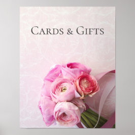 Rosa ranunculus bouquet-tecken poster