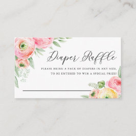 Rosa Ranunculus Flowers Raffle Tilläggskort