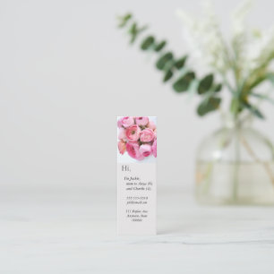 Rosa ranunculus hop mamma bokmärke mini visitkort