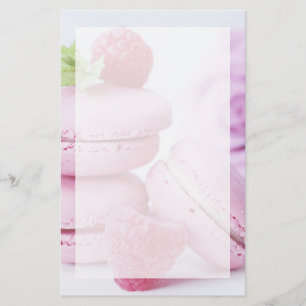 Rosa Raspberry Macarons Fransk Pastry Photo Brevpapper