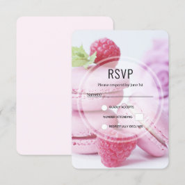 Rosa Raspberry Macarons Fransk Pastry Photo OSA Kort