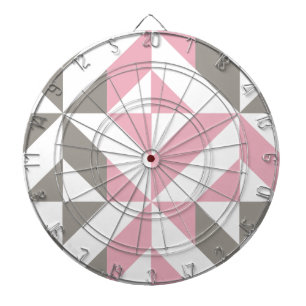 Rosa Raspberry och Silver Geometric ZigZag Darttavla