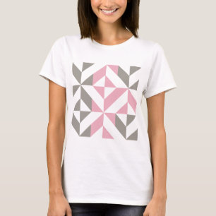 Rosa Raspberry och Silver Geometric ZigZag T Shirt
