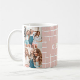 Rosa Raster 4 foto, modernt, minsta enkla Kaffemugg