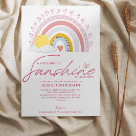 Rosa Ray från Sunshine Rainbow Baby Shower Inv. Inbjudningar