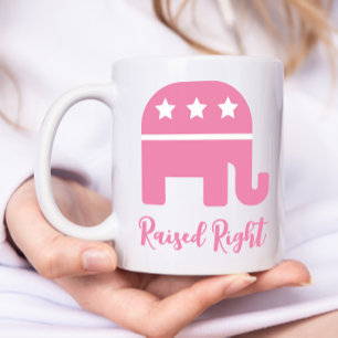 Rosa Razed Höger Republican Kaffemugg