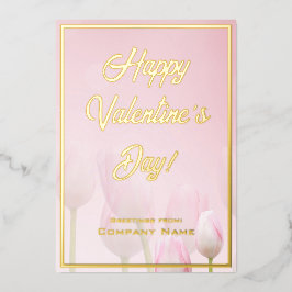 Rosa Red and Guld Business Valentine Foil Card