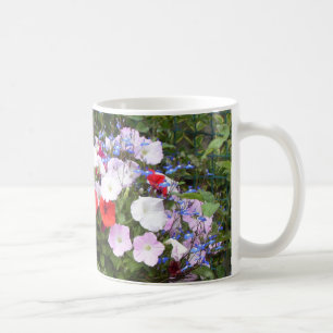Rosa Red and White Petunia Flowery Kaffemugg
