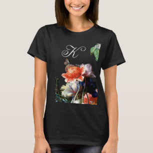 ROSA RED ANEMONES WHITE FLOWERS,BUTTERFLY MONOGRAM T SHIRT
