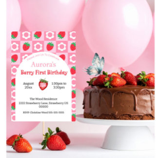 Rosa & Red Berry First Birthday Card - Keepsak Kort