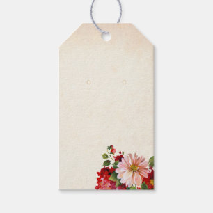Rosa & Red Blommigt Anpassningsbar Jewelry Visning Presentetikett