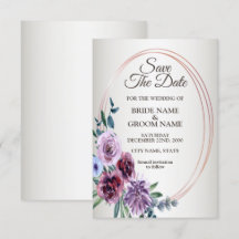 Rosa Red Blommigt Geometric Watercolor Bröllop