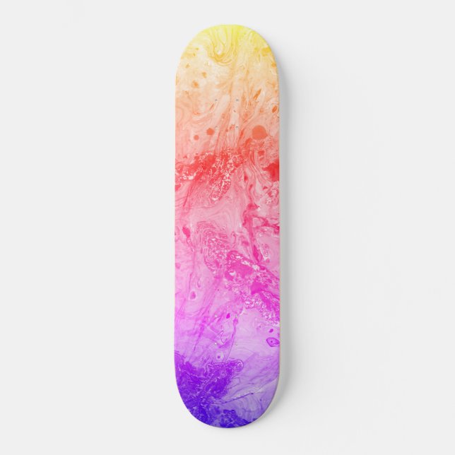 Rosa Red Blue Lila Gult Grönt Modern Abstrakt Mini Skateboard Bräda 18,5 Cm (Framsida)