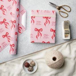 Rosa Red Bow Personlig Möhippa Presentpapper