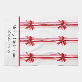 Rosa Red Bows-jul Kökshandduk